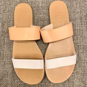 J. Crew Slides Peach and White
